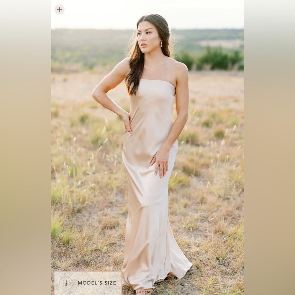 Revelry Leo Gold Champagne Size 6 Bridesmaid Dress